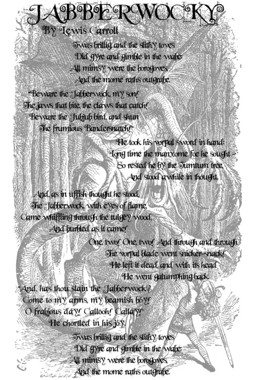 Jabberwocky Poster - Lewis Carroll